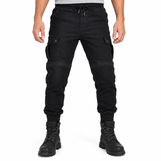 Men’s Motorcycle Kevlar K‑6 Casual Cargo Riding Trousers – model front