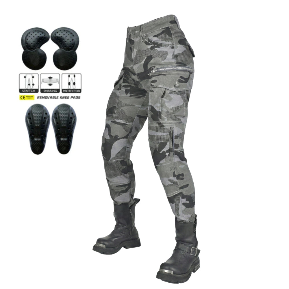 Women’s R9 Camo Motorcycle Jeans fit All Seasons