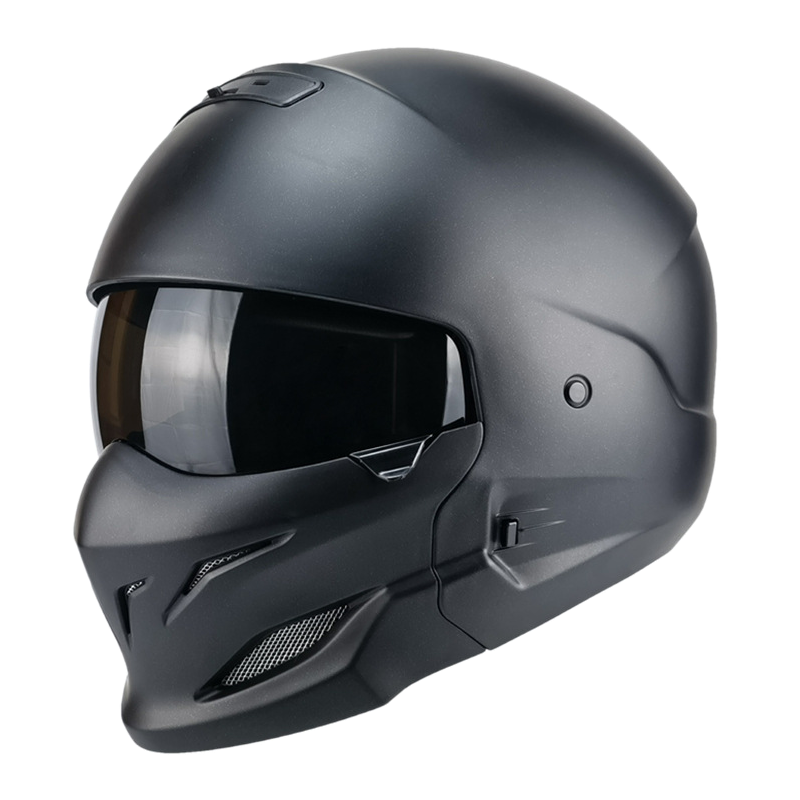 Warrior Black Retro Combination Helmet