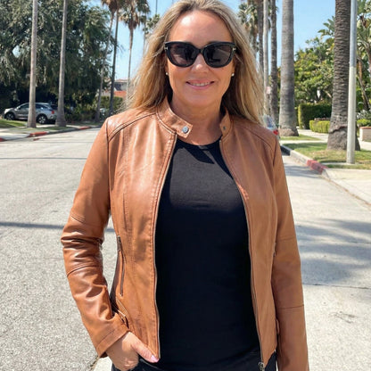 Women's Essential Faux Leather Biker Jacket