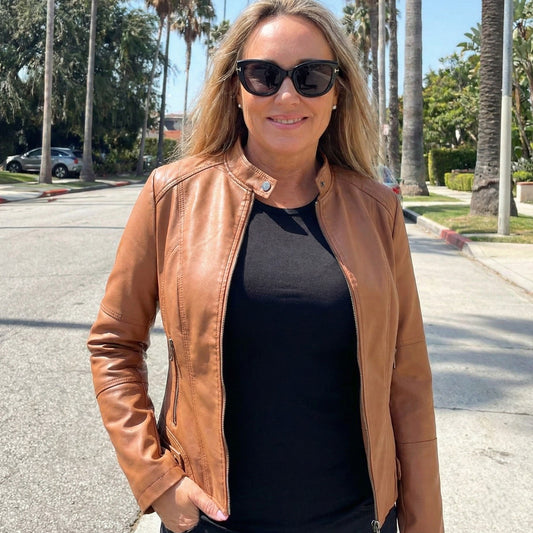 Women's Essential Faux Leather Biker Jacket