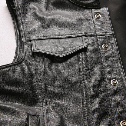 Men's Riding Cowhide Leather Vest