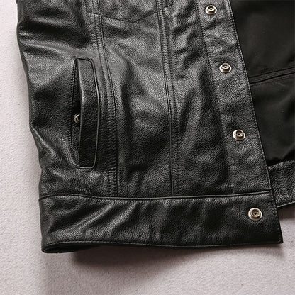 Men's Riding Cowhide Leather Vest