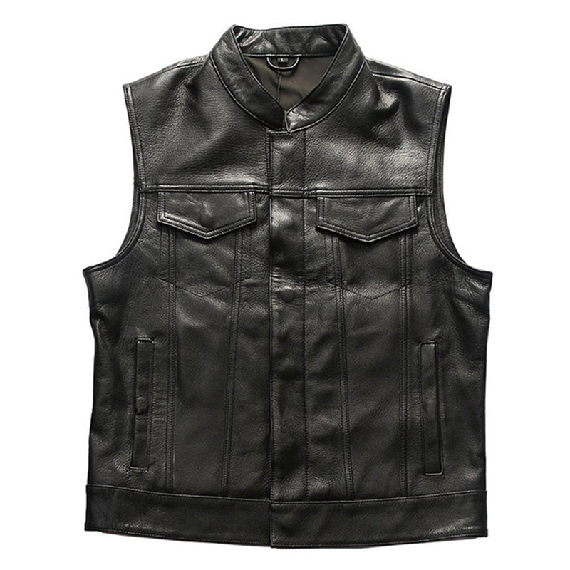 Men's Riding Cowhide Leather Vest