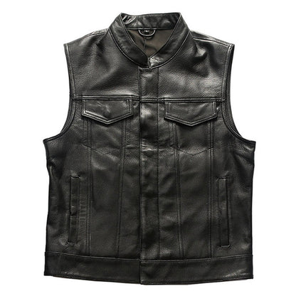 Men's Riding Cowhide Leather Vest