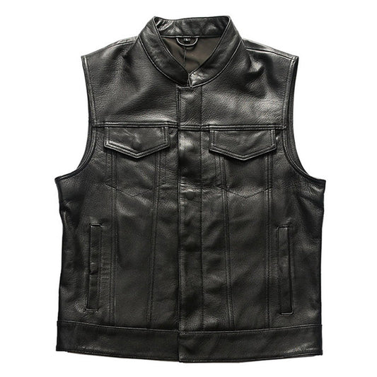Men's Riding Cowhide Leather Vest