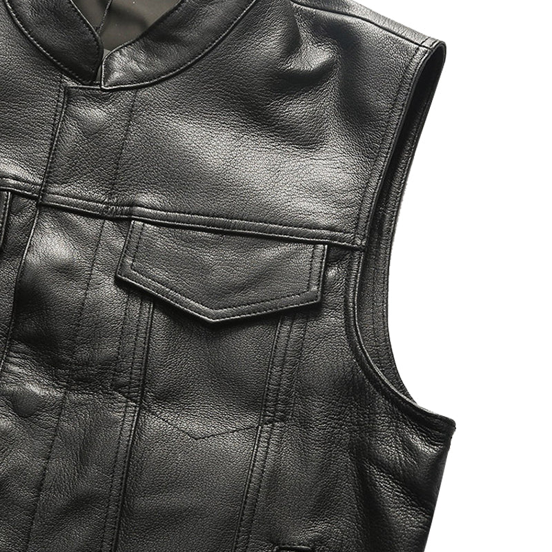 Men's Riding Cowhide Leather Vest