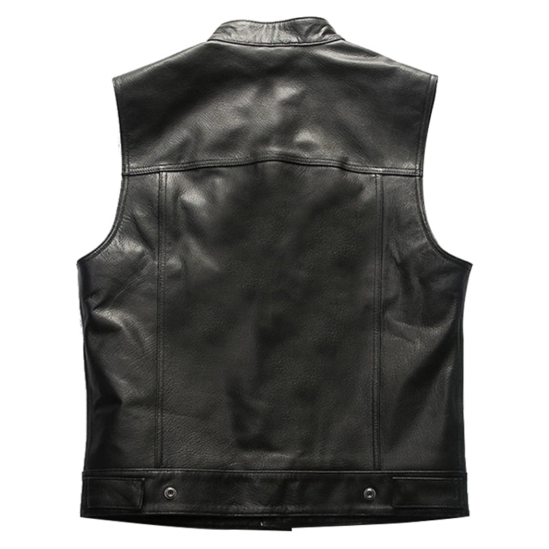 Men's Riding Cowhide Leather Vest
