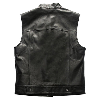 Men's Riding Cowhide Leather Vest