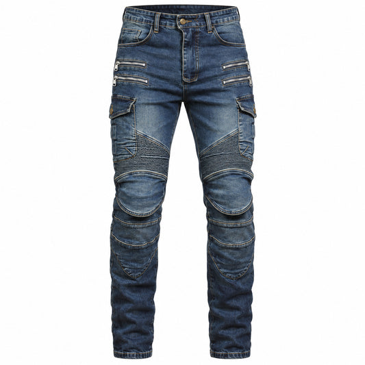 Motorcycle Off-Road Racing Denim Anti-Fall Jeans — main product on white background