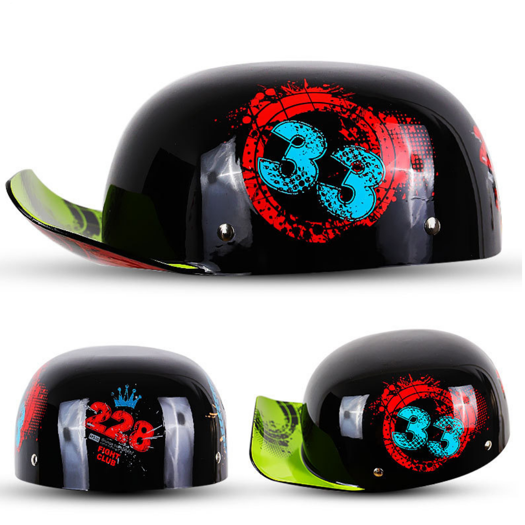 Retro Baseball Motorcycle Helmet Cap Helmet