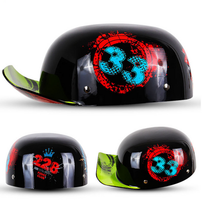 Retro Baseball Motorcycle Helmet Cap Helmet