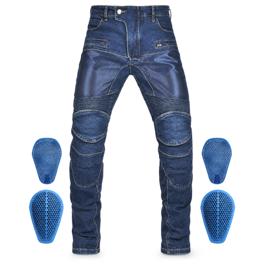 Men’s Rush 26 Summer Mesh Protective Motorcycle Jeans – product blue – Blue