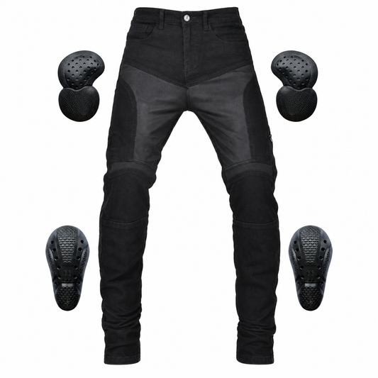 Noir 22 Men’s Summer Mesh Motorcycle Jeans – product black – Black