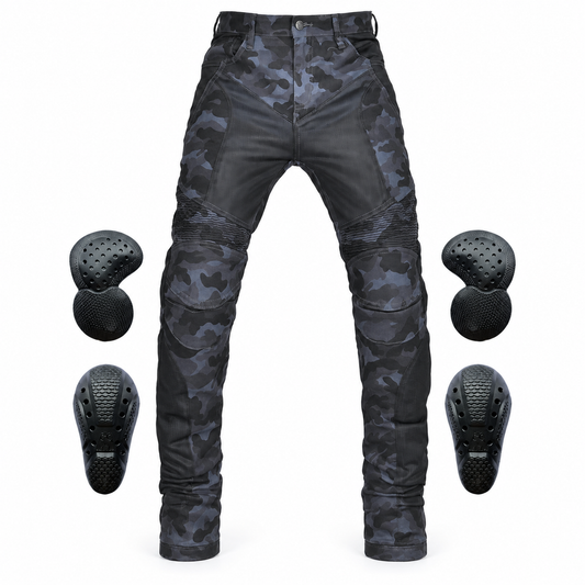 Adventure 4 Men’s Biker Jeans with CE Armour – Camo – product blue camo – Blue Camo