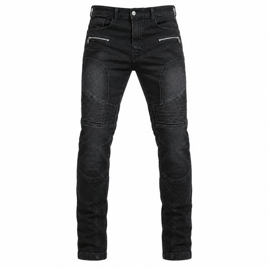 Summer Kevlar Motorcycle Jeans With Protection Gear – product black view