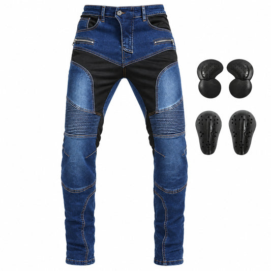 Summer Kevlar Motorcycle Jeans With Protection Gear – product blue view