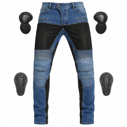PK719 Summer Motorcycle Jeans With Protection Gear – product blue view