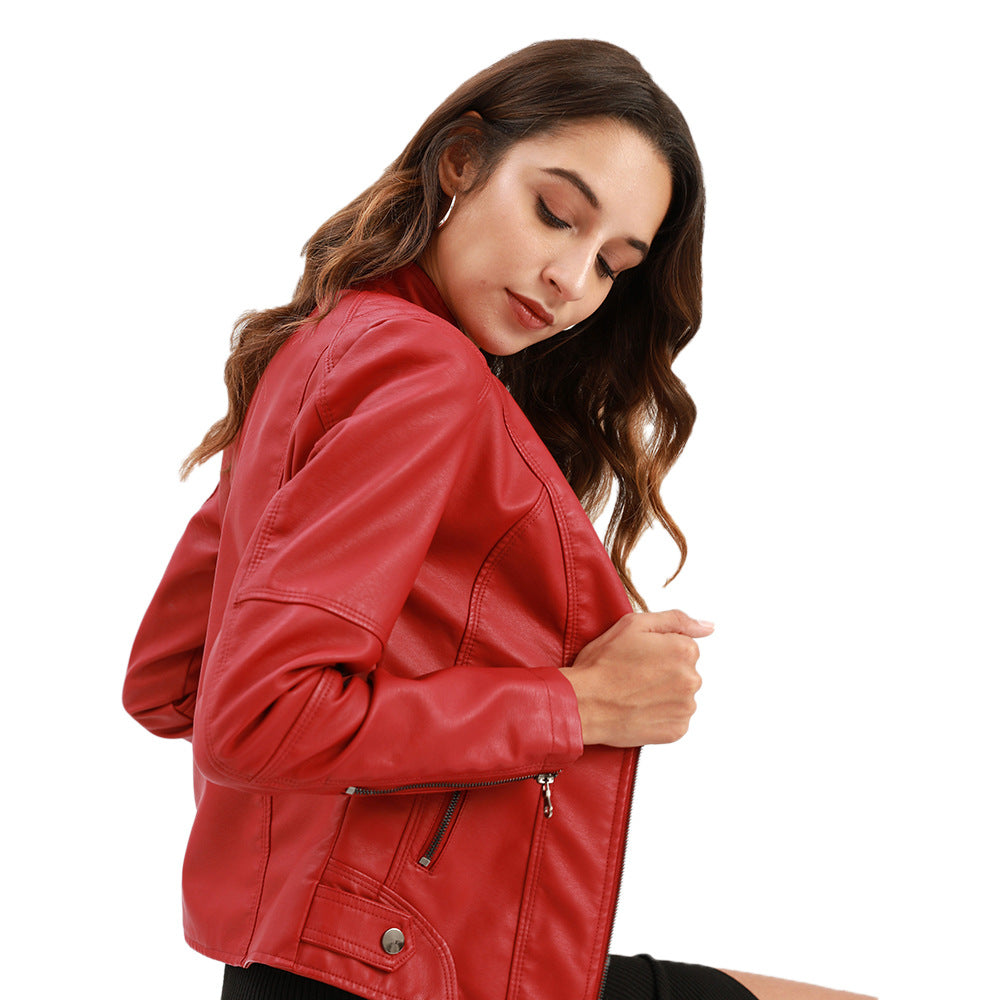 Women's Essential Faux Leather Biker Jacket