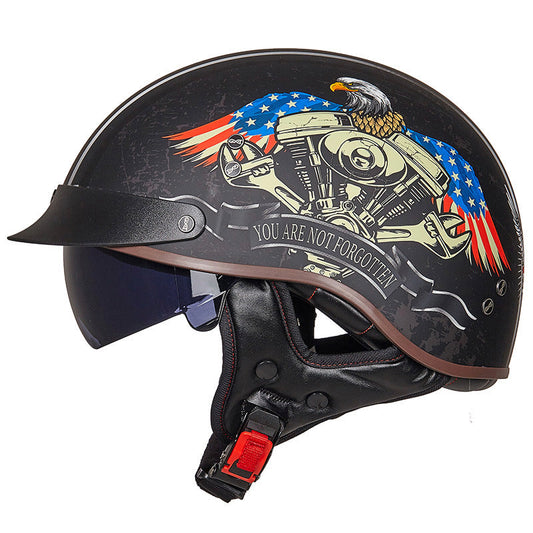 american motorcycle helmets uk Stealth Captain America - Daytona Matt Low Profile D.O.T. Open Face Helmet The Daytona Skull Cap Helmet is a slim line half helmet designed for comfort and safety Ruroc Atlas Star Wars Motorcycle